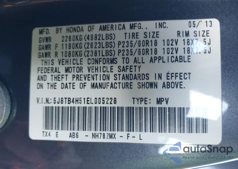 2014 Acura Rdx z USA, uszkodzony, nr VIN 5J8TB4H51EL005228